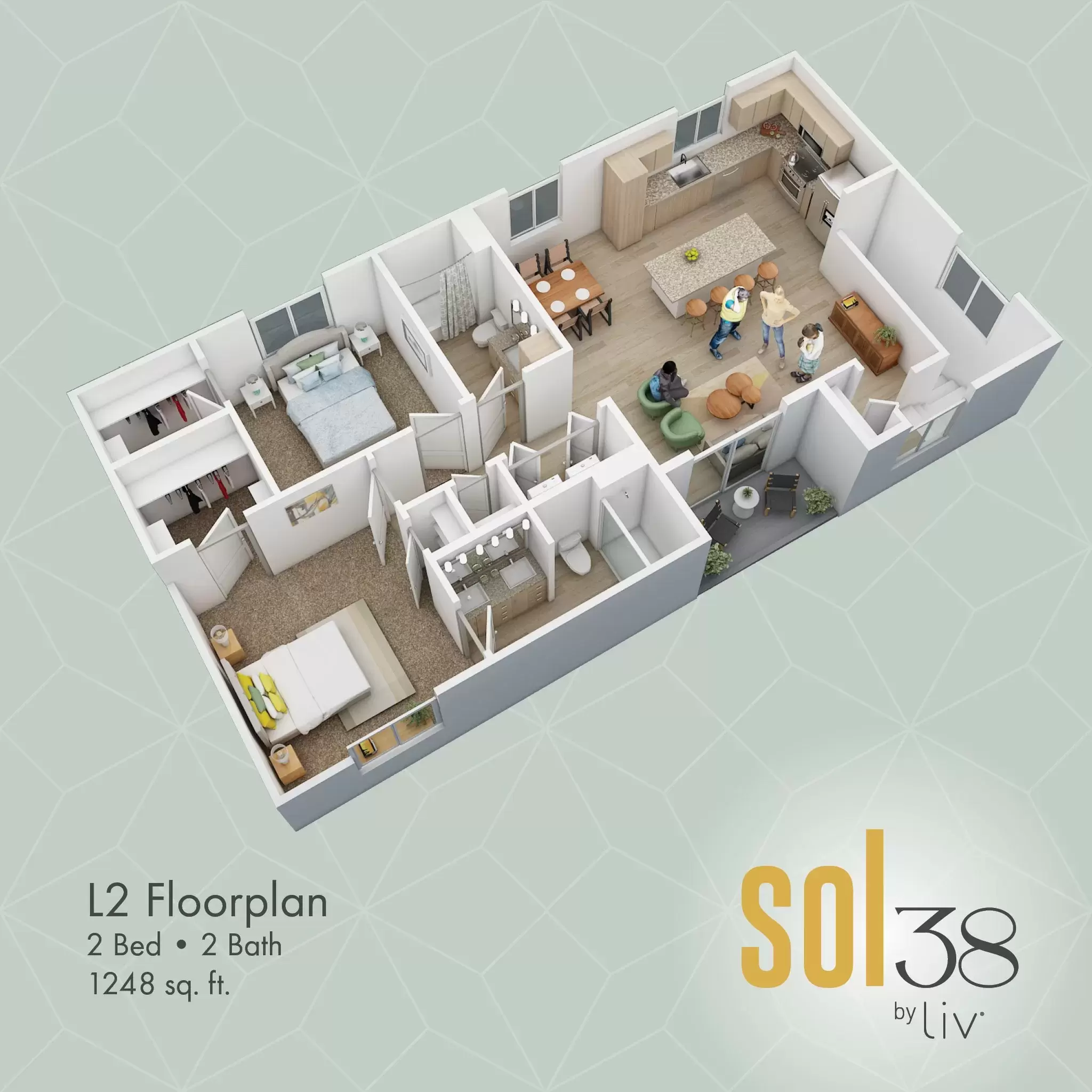 Your spacious oasis awaits! Say hello to L2. 👋

Find everything you're looking for in an apartment at Sol38 by Liv. Enjoy access to your own garage and private home entrance in Laveen's enviable neighborhood.

Visit our website for more information or to pre-lease your perfect home! ➡ www.sol38byliv.com