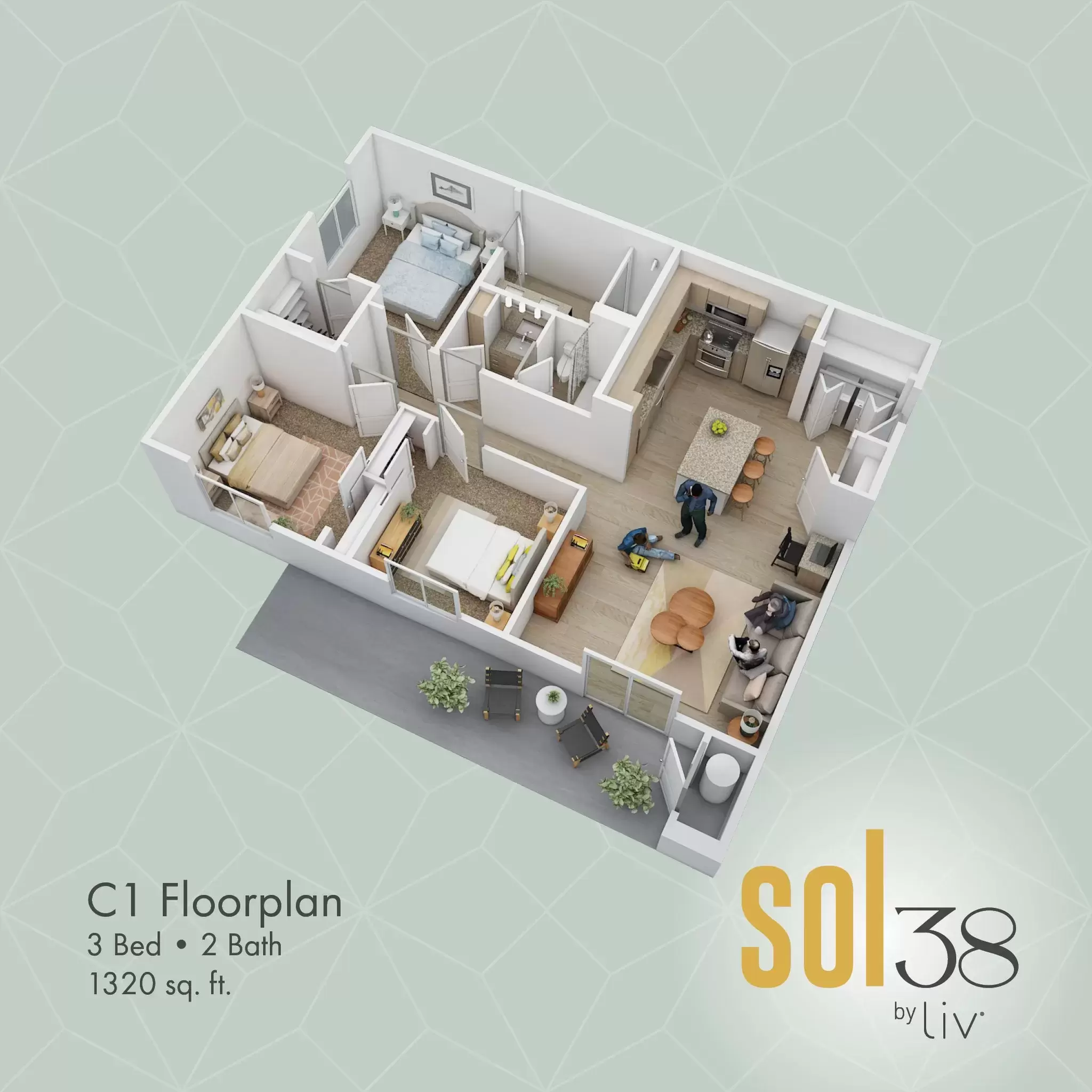 Triple the bedrooms means triple the luxury. 😍

This 3-bedroom, 2-bath residence comes complete with countertop seating, ample storage space, and high-end finishes. Visit our website and explore all of our floor plans! ➡ www.sol38byliv.com